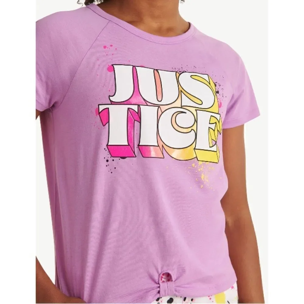 Justice Girls Lightweight Knot Front Shirt & Tank Top 2-Count Size S (7/8)